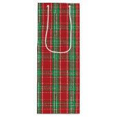 Red Green Holiday Winter Rustikale Weihnachten Kar Geschenktüte Für Weinflaschen (Vorderseite)