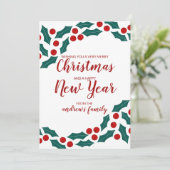 Red Green Holly Berries Ivy Blätter Weihnachten (Stehend Vorderseite)