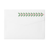 Red Green Holly Christmas Wraparound Address Label (Rückseite)