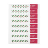 Red Green Holly Christmas Wraparound Address Label (Bogen)