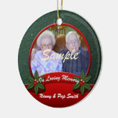 Red Green Holly in Love Memory Weihnachten Keramikornament (Links)