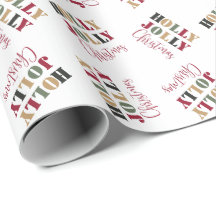 Red Green Holly Jolly Weihnachtswrapping Paper