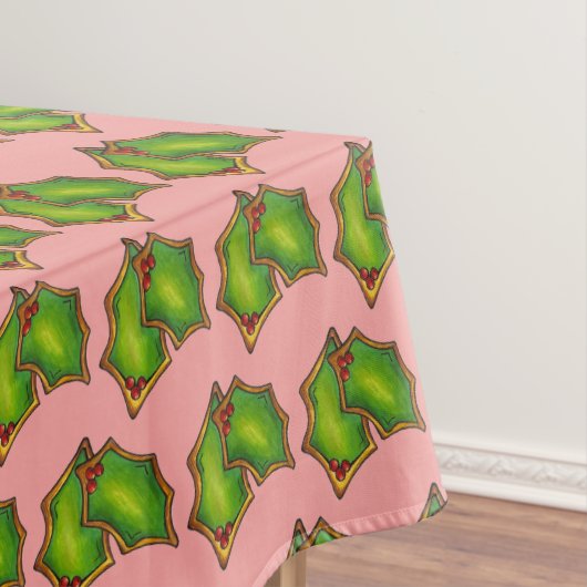 Red Green Holly Leaf Weihnachtskeks Weihnachten We Tischdecke (Beispiel)