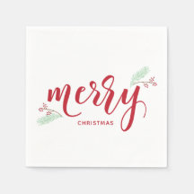 Red & Green Holly und Pine Frohe Weihnachtsfeierta