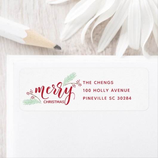 Red & Green Holy and Pine Christmas Address (Insitu)