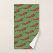 Red Green Hot Spicy Chili Chile Pfeffer Gemüsepfla Badhandtuch Set (Handtuch)