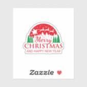 Red Green Illustration Frohe Weihnachten Aufkleber (Blatt)