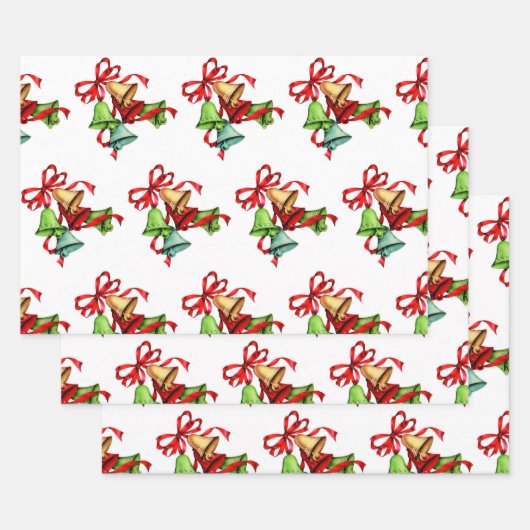 Red Green Jingle Bells Geschenkpapier Set (Set)