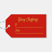 Red Green Joyoux Weihnachten Geschenkanhänger (Rückseite Horizontal)