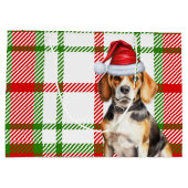 Red Green Kariert Beagle Hund Lover Holiday Große Geschenktüte (Rückseite)