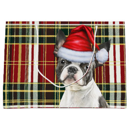 Red Green Kariert Boston Terrier Dog Lover Holiday Große Geschenktüte