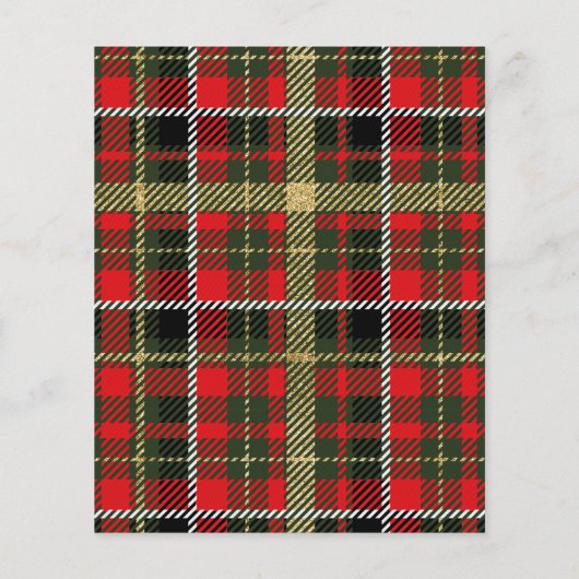 Red Green Kariert Budget Weihnachten Party Einladu Flyer (Hinten)