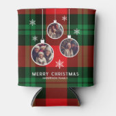 Red Green Kariert Buffalo Karo Foto Weihnachten Dosenkühler (Vorderseite)