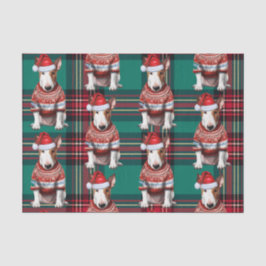 Red Green Kariert Bull Terrier Dog Holiday Seidenpapier