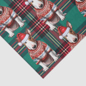 Red Green Kariert Bull Terrier Dog Holiday Seidenpapier (Ausschnitt)