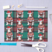 Red Green Kariert Bull Terrier Dog Holiday Seidenpapier (Handwerk)
