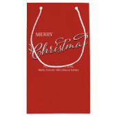 Red Green Kariert Frohe Weihnachten Custom Kleine Geschenktüte (Rückseite)