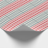 Red & Green Kariert Gingham Country Farm Einfach Geschenkpapier (Ecke)