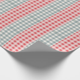 Red & Green Kariert Gingham Country Farm Einfach Geschenkpapier