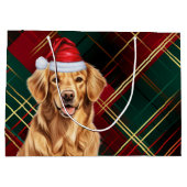 Red Green Kariert Golden Retriever Dog Lover Holid Große Geschenktüte (Rückseite)
