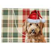 Red Green Kariert Goldendoodle Dog Lover Holiday Große Geschenktüte (Rückseite)
