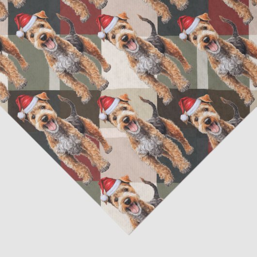 Red Green Kariert Lakeland Terrier Weihnachtsfeier Seidenpapier (Ausschnitt)