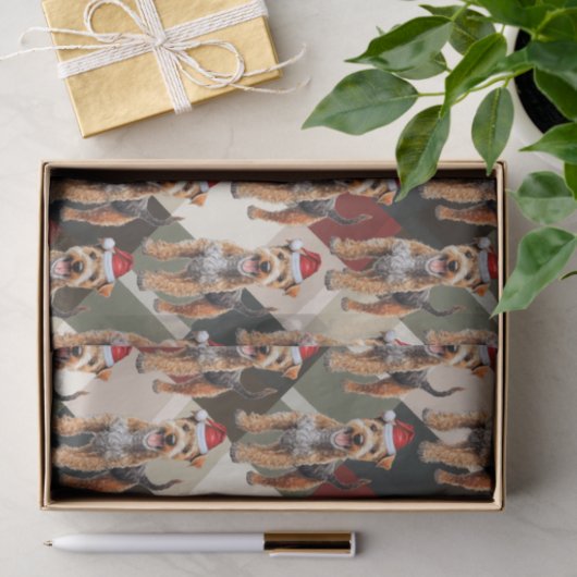 Red Green Kariert Lakeland Terrier Weihnachtsfeier Seidenpapier (Geschenk)