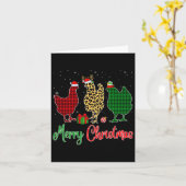 Red Green Kariert Leopard Chickens Santa Elf Hat C Karte (Gelbe Blume)