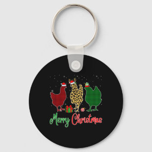 Red Green Kariert Leopard Chickens Santa Elf Hat C Schlüsselanhänger