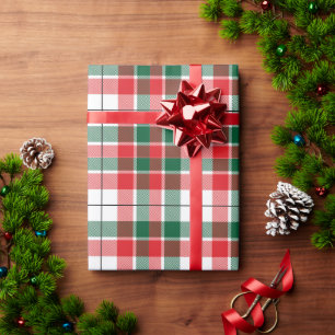 Red Green Kariert Pattern Weihnachtsfeiertag Weihn Geschenkpapier