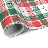 Red Green Kariert Pattern Weihnachtsfeiertag Weihn Geschenkpapier (Rolleneckpunkt)