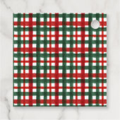 Red Green Kariert Preppy Bären Weihnachtsgeschenke Geschenkanhänger (Rückseite)