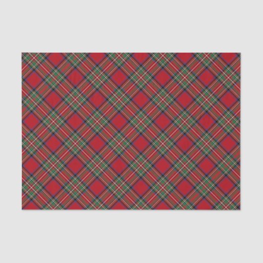 Red Green Kariert Rustic Classic Stewart Tartan Seidenpapier (Vorderseite)