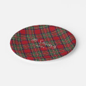 Red Green Kariert Rustic Classic Tartan Pappteller (Schrägansicht)