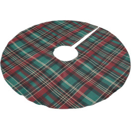 Red Green Karierte Weihnachten Polyester Weihnachtsbaumdecke