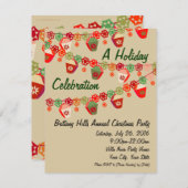 Red + Green Lanterns Custom Christmas Einladungen (Vorne/Hinten)