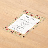 Red Green Leaves Ladybugs Bridal Shower Acryleinladungen (Ablage )