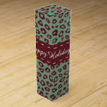 Red Green Leopard Print Christmas Weinbox<br><div class="desc">Red Green Leopard Print Christmas</div>