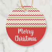 Red, Green, & Light Gold Weihnachten ZigZag Gesche Geschenkanhänger (Vorderseite)