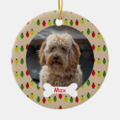 Red Green Lights Custom Pet Puppy Dog Foto Keramik Ornament (Vorne)