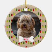 Red Green Lights Custom Pet Puppy Dog Foto Keramik Ornament (Hinten)