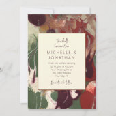 Red Green Lila Abstrakt Art Christlich Wedding Einladung (Vorderseite)