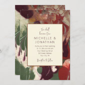 Red Green Lila Abstrakt Art Christlich Wedding Einladung (Vorne/Hinten)