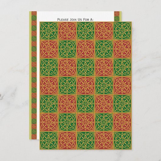 Red Green Lilie Custom Holiday 4.5x6.25 Einladung (Vorne/Hinten)