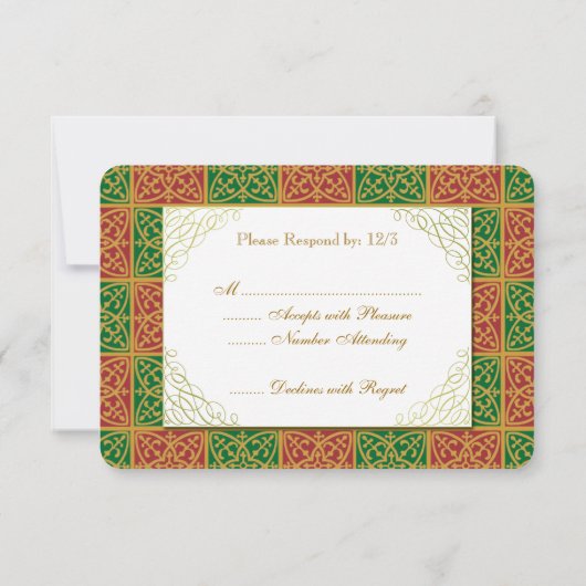 Red Green Lilie Custom RSVP Card (Rückseite)