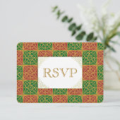 Red Green Lilie Custom RSVP Card Karte (Stehend Vorderseite)