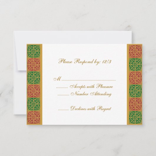 Red Green Lilie Custom RSVP Card Karte (Rückseite)