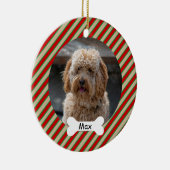 Red Green Lines Custom Pet Puppy Dodge Foto Keramik Ornament (Rechts)