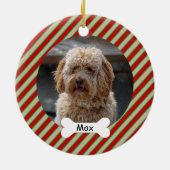 Red Green Lines Custom Pet Puppy Dodge Foto Keramik Ornament (Hinten)