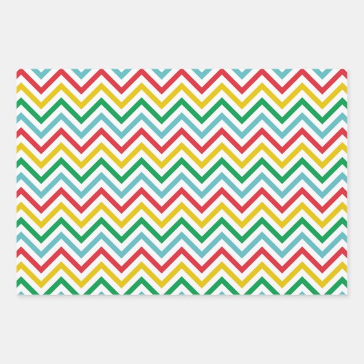 Red Green Lines Zig Zag Streifen Weihnachtsgeschen Geschenkpapier Set (Vorderseite 2)